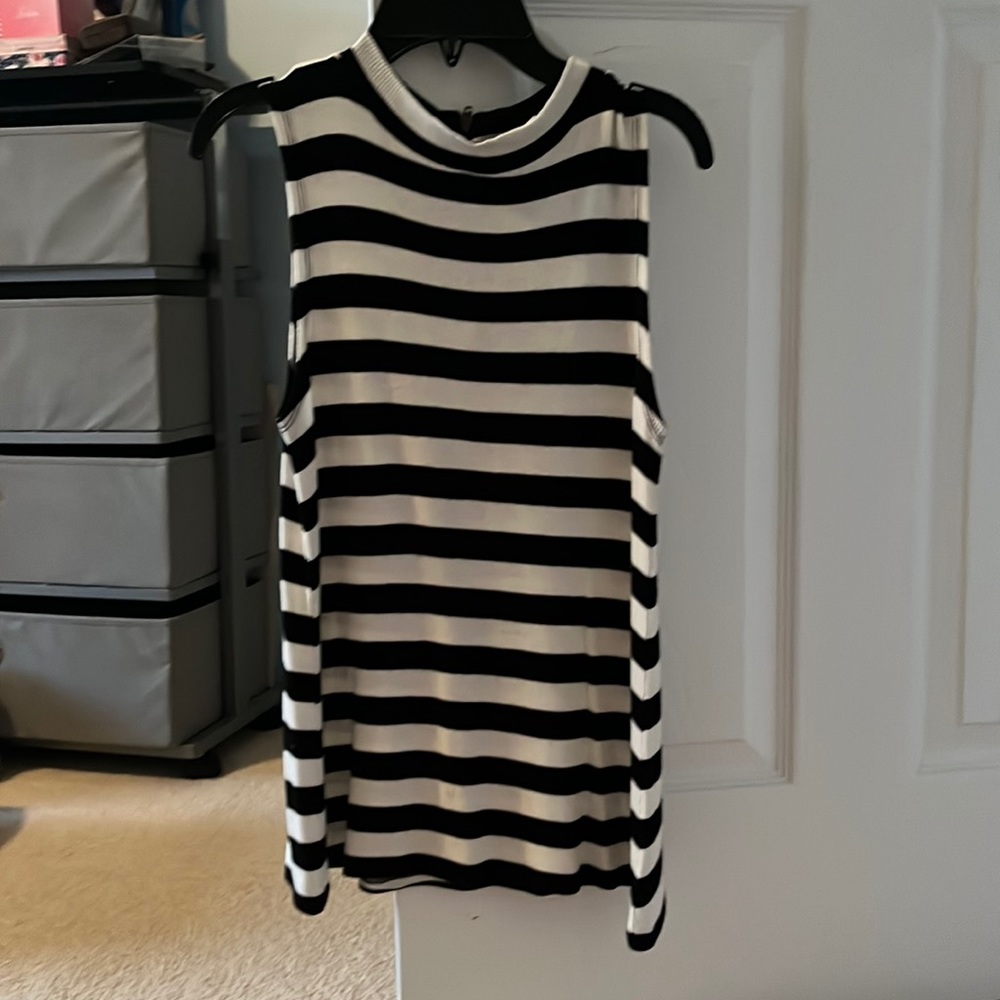 black and white striped tank top